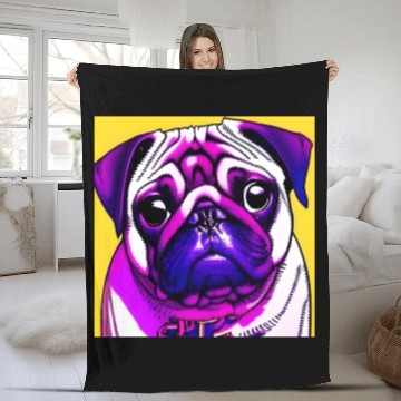 Discover PUG POP ART Fleece Blankets