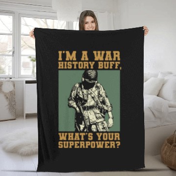 Discover War History Buff - WW2 Enthusiast Fleece Blankets