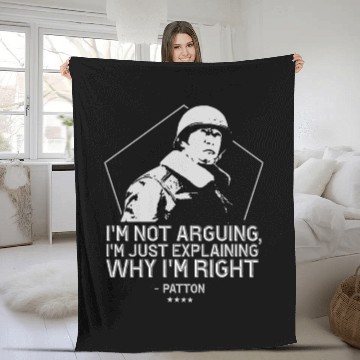 Discover General George Patton | WW2 Inspirational Quote Fleece Blankets