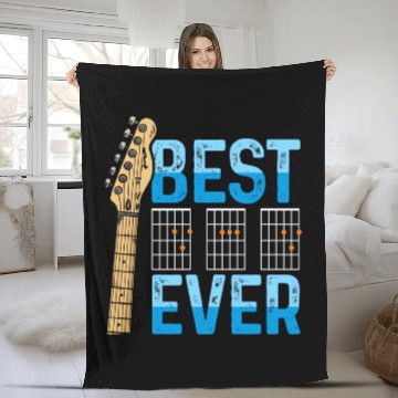 Discover Best Dad Ever Guitarist Father Guitar Musician Fleece Blankets