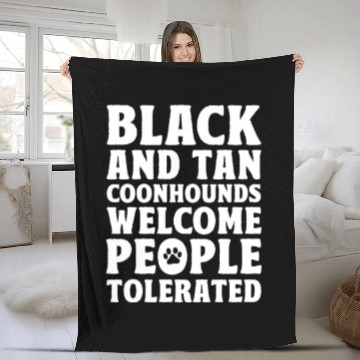 Discover Black and Tan Coonhounds Welcome People Tolerated Fleece Blankets