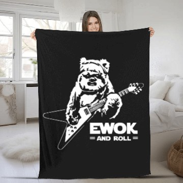 Discover New Ewok And Roll Guitar Funny Fleece Blankets