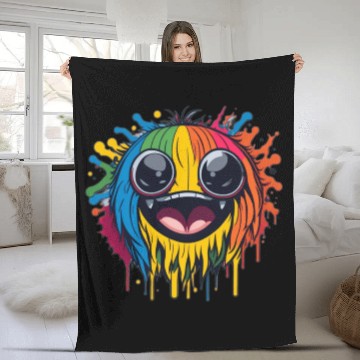 Discover colorful rainbow realistic Fleece Blankets