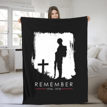 Discover Remember 1914 - 1918 WW1 Veteran Fleece Blankets