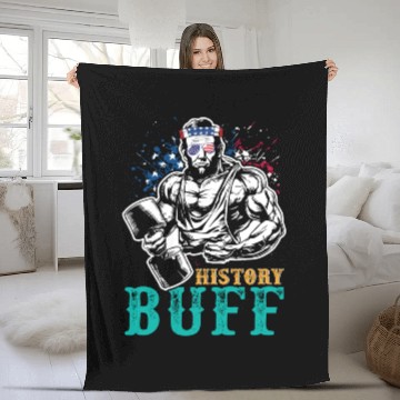 Discover History Buff Independence Day Lincoln Patriot USA Fleece Blankets