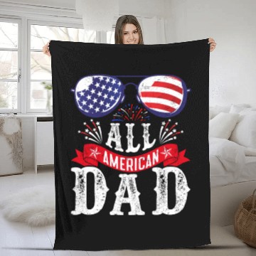 Discover All American Dad America Pride US Patriot Fleece Blankets