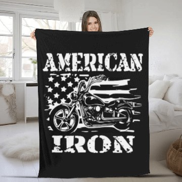 Discover American Iron Motorcycle ©WhiteTigerLLC.Com Fleece Blankets