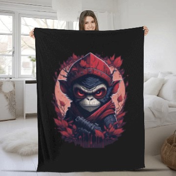 Discover Ninja Monkey Fleece Blankets