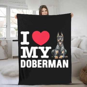 Discover I Love My Doberman Fleece Blankets