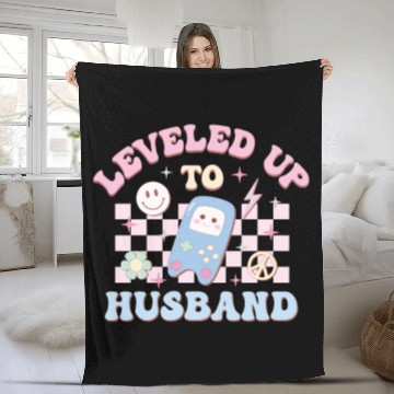 Discover Leveled Up To Husband, Happy Game Day Fleece Blankets