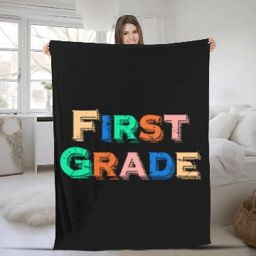 Discover First Grade Back to School Student Schoolboy Fleece Blankets