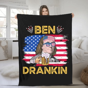 Discover Ben Drankin US President Independence Day Fleece Blankets