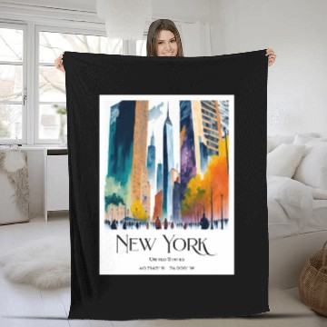 Discover People walking to One World Trade Centre New York Fleece Blankets