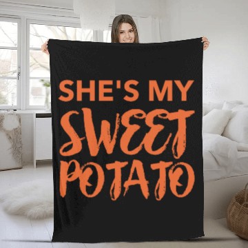 Discover Shes My Sweet Potato vintage Fleece Blankets