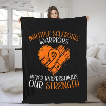 Discover MS Warriors Never Underestimate Our Strength Fleece Blankets