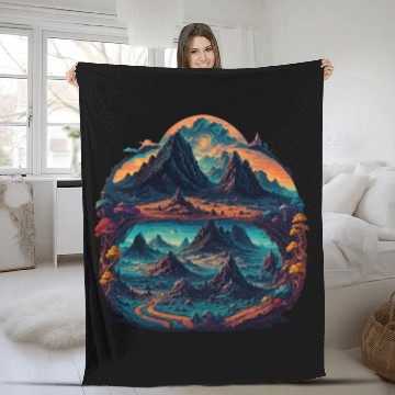 Discover Psychedelic mystical illustration Fleece Blankets