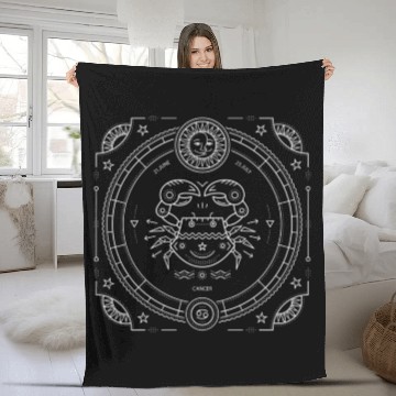 Discover Zodiac Sun Sign Cancer Astrology Natal Fleece Blankets