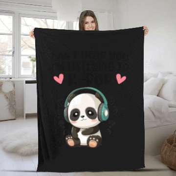 Discover Can't Hear You I am Listening to K-Pop Fleece Blankets