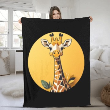 Discover Smiling Giraffe in the Savanna Fleece Blankets
