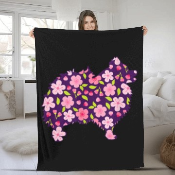 Discover Pomeranian Dogs Flower Pattern Pomeranians Lover Fleece Blankets