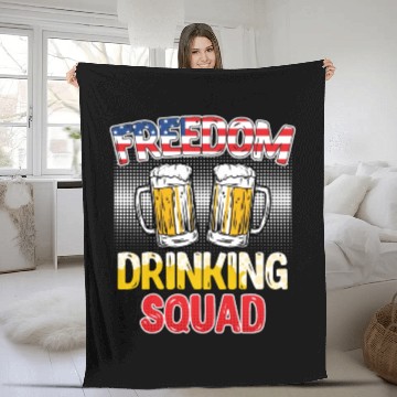 Discover Freedom Drinking Squad USA Party Independence Day Fleece Blankets