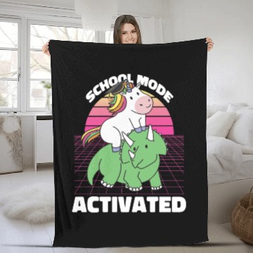 Discover Student Unicorn Triceratops Dino Back To School Fleece Blankets