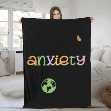 Discover Just Me and Anxiety Against The World Fleece Blankets