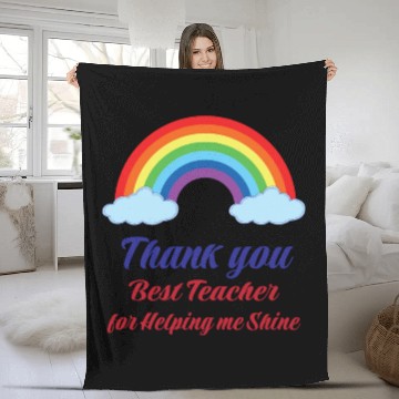 Discover Thank you Best Teacher for helping me Shining Fleece Blankets