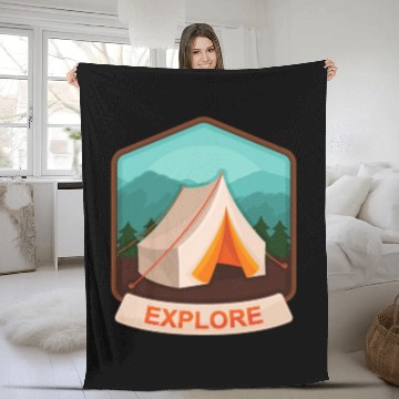 Discover Gone Camping Fleece Blankets