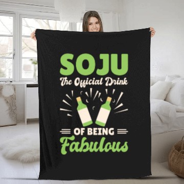 Discover Soju Korean Wine Drink Korea Fleece Blankets