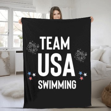 Discover Team Usa Swimming Fleece Blankets