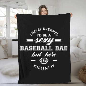 Discover Baseball Dad I never dream Id be 80s Fleece Blankets