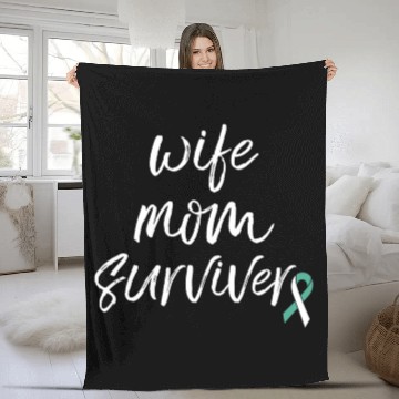 Discover Cervical Cancer Awareness Products Ribbon Survivor Fleece Blankets