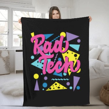 Discover Rad Radiology Tech 80s Fun Py Graduation Fleece Blankets