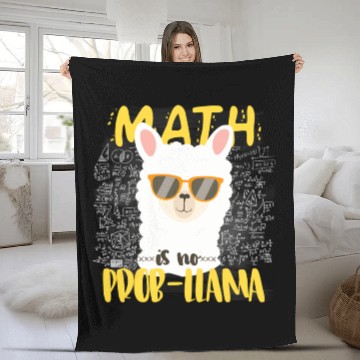 Discover Math Is No Probllama Llama Alpaca Back To School C Fleece Blankets