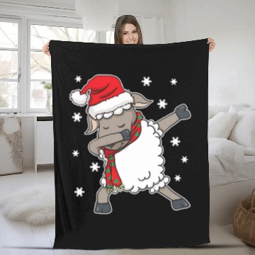 Discover Dabbing Farmer Rancher Sheep Shepherd Santa Claus Fleece Blankets