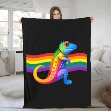 Discover Gay Pride Gecko Fleece Blankets