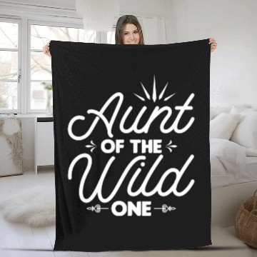 Discover Family Auntie Aunt green Fleece Blankets