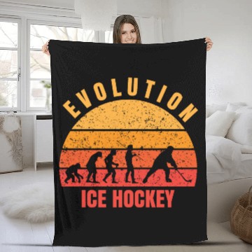 Discover Evolution ice hockey Fleece Blankets