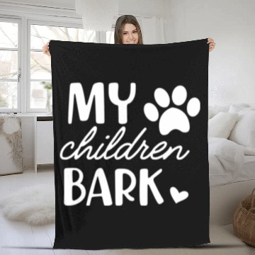 Discover Dog My Children bark cute green Fleece Blankets