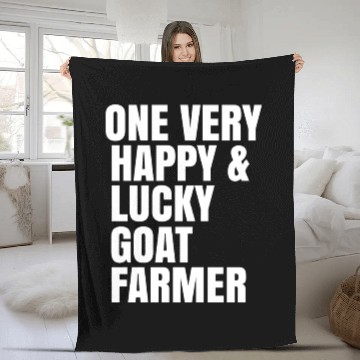 Discover One Very Happy And Lucky Goat Farmer Fleece Blankets