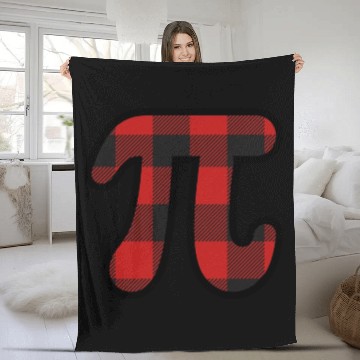 Discover Pi Day Cute Buffalo Plaid Fleece Blankets
