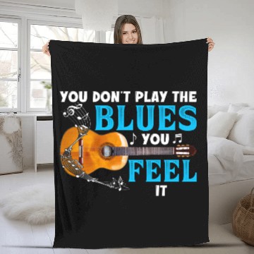 Discover Guitar Lover Funny Music Teacher Saying vintage Fleece Blankets