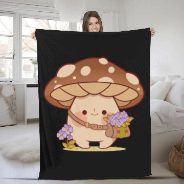 Discover Flower Picking Mushroom Fleece Blankets