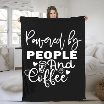 Discover Powered by People and Coffee Fleece Blankets