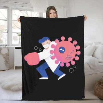 Discover Health Care Professional Beating Coronavirus Fleece Blankets
