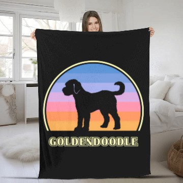 Discover Goldendoodle Sunset Dog Fleece Blankets