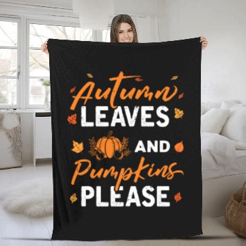 Discover Autumn Leaves Pumpkins Please Fall Lover hippie Fleece Blankets