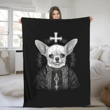 Discover Chihuahua - Pope Dog Church Vatican Catholic Fleece Blankets