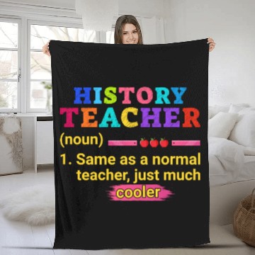 Discover History Teacher Definition Funny Back To School Fleece Blankets